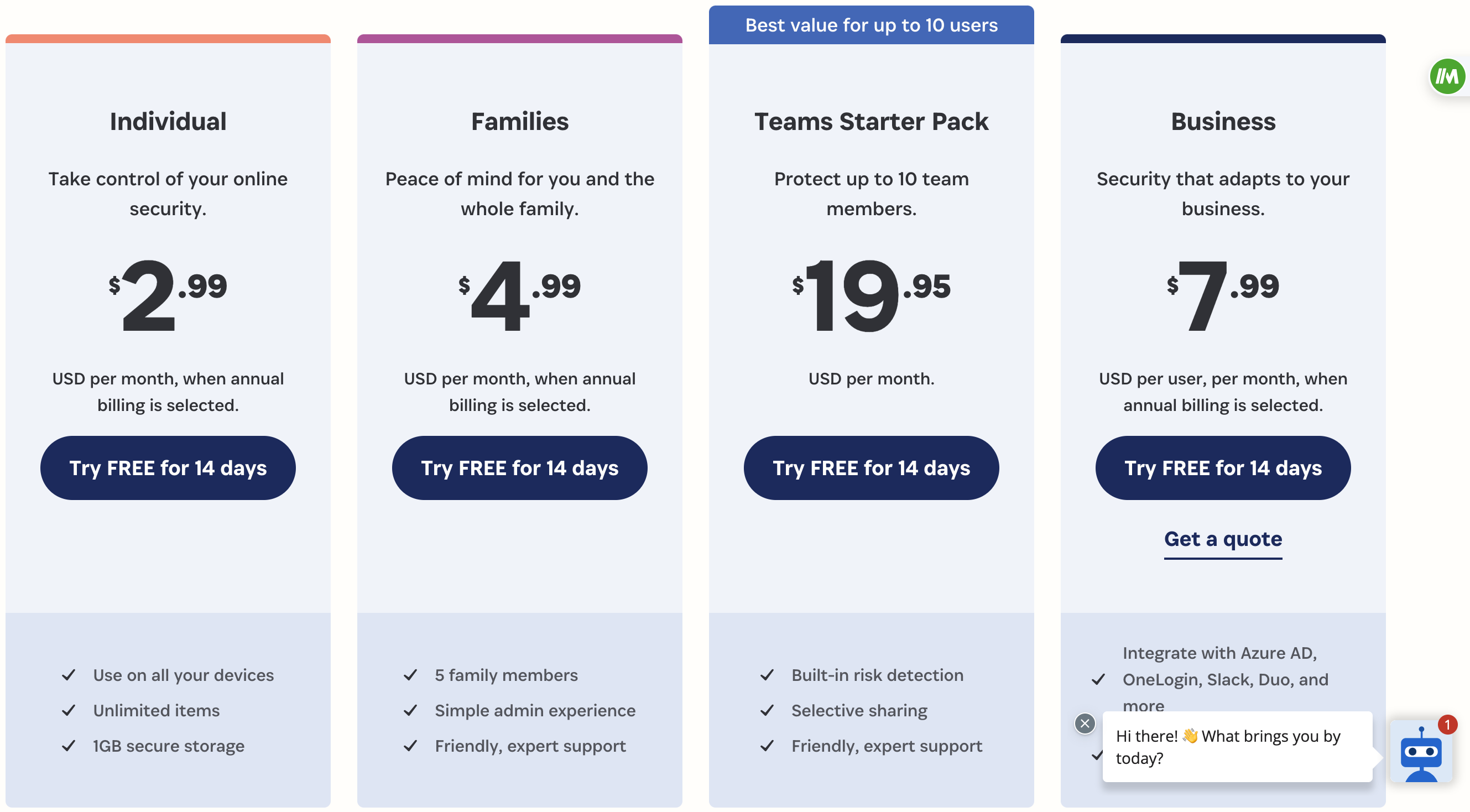 Pricing Page