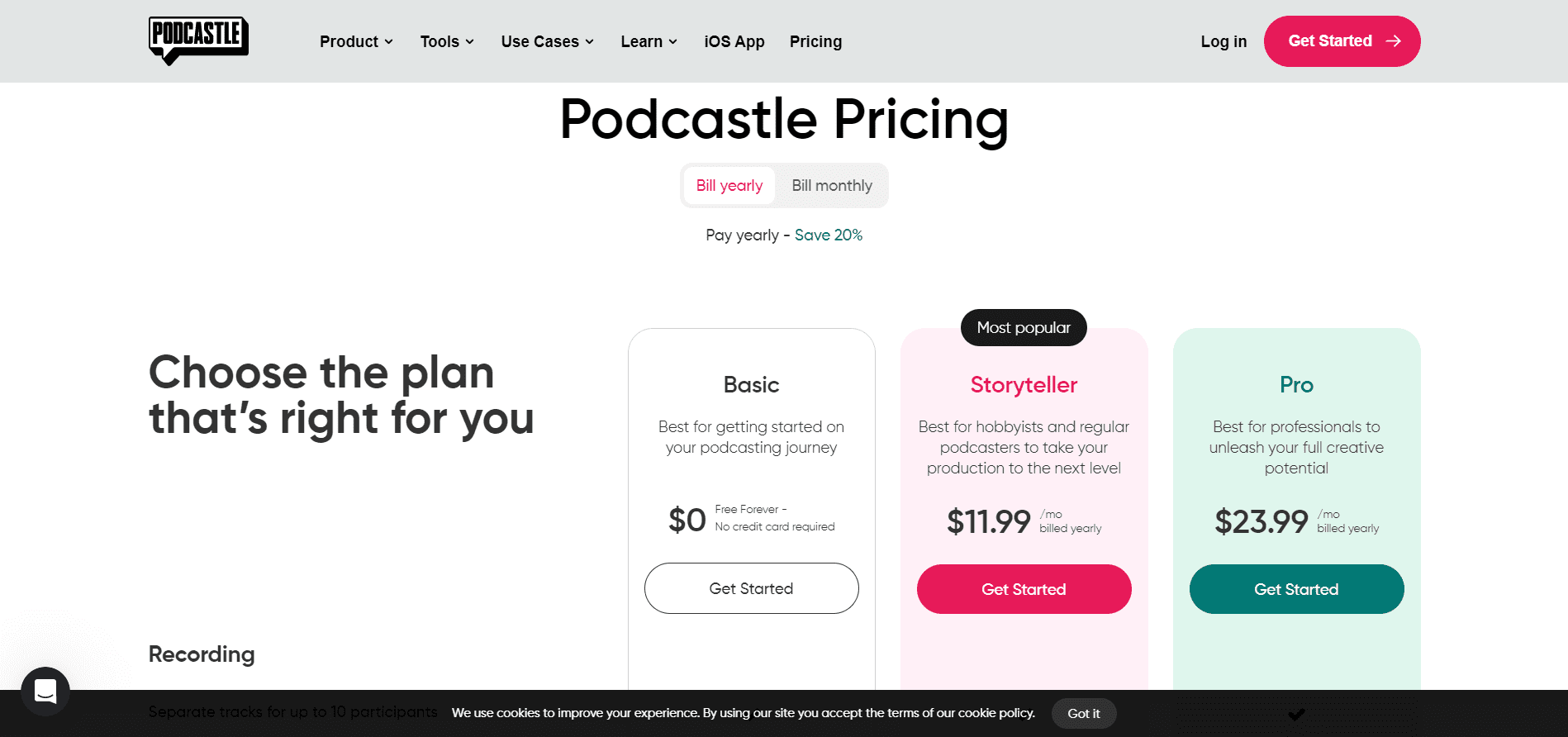 Pricing Page