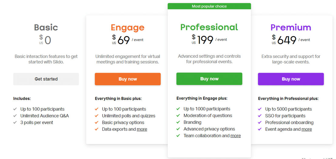 Pricing Page
