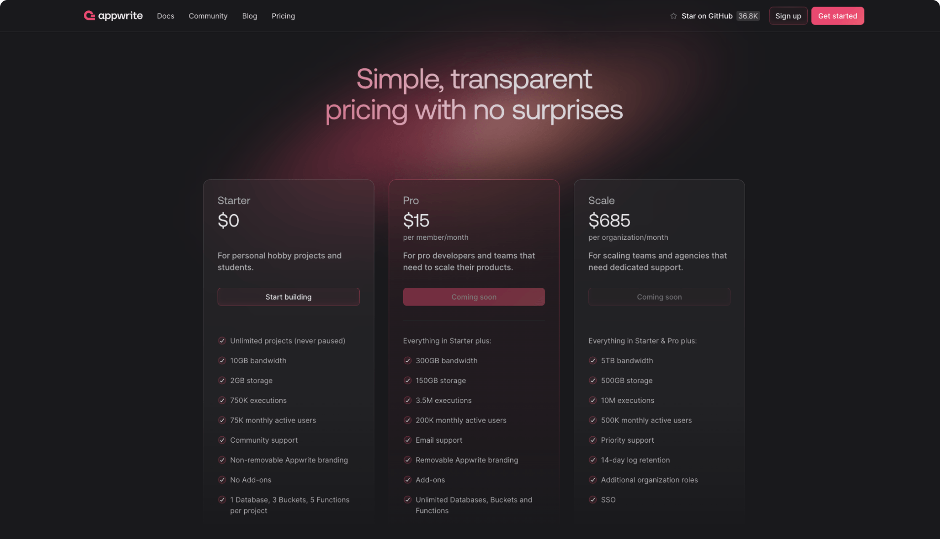 Pricing Page