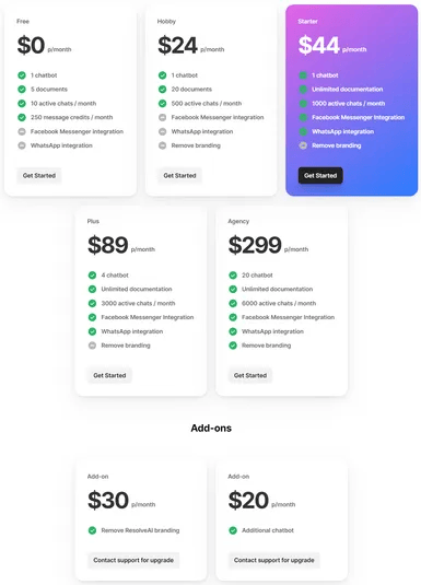 Pricing Page