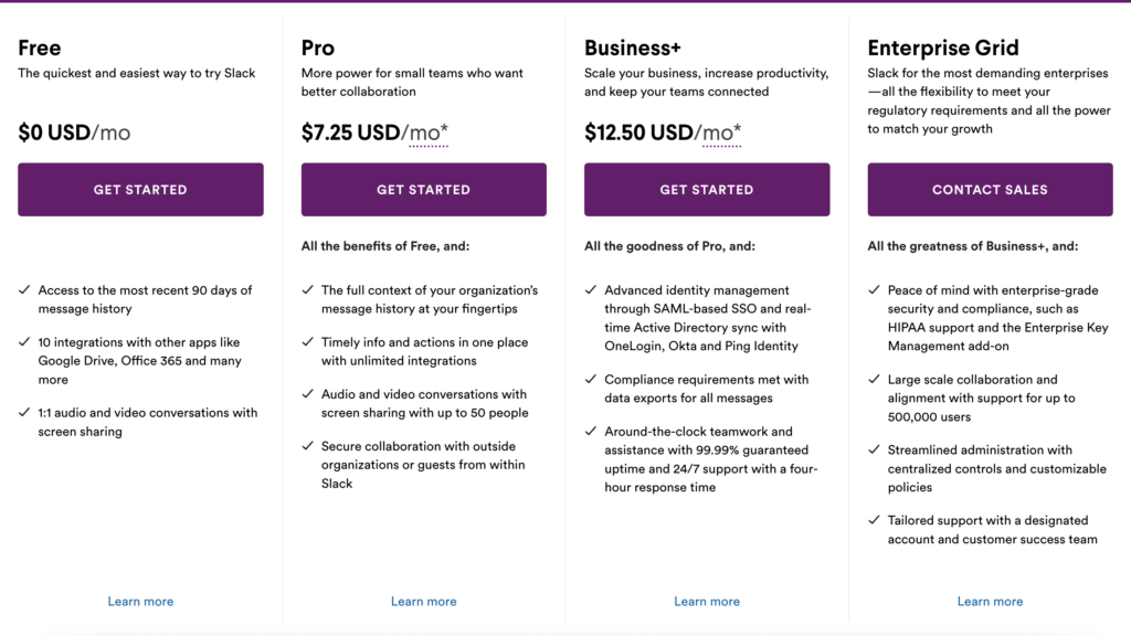 Pricing Page