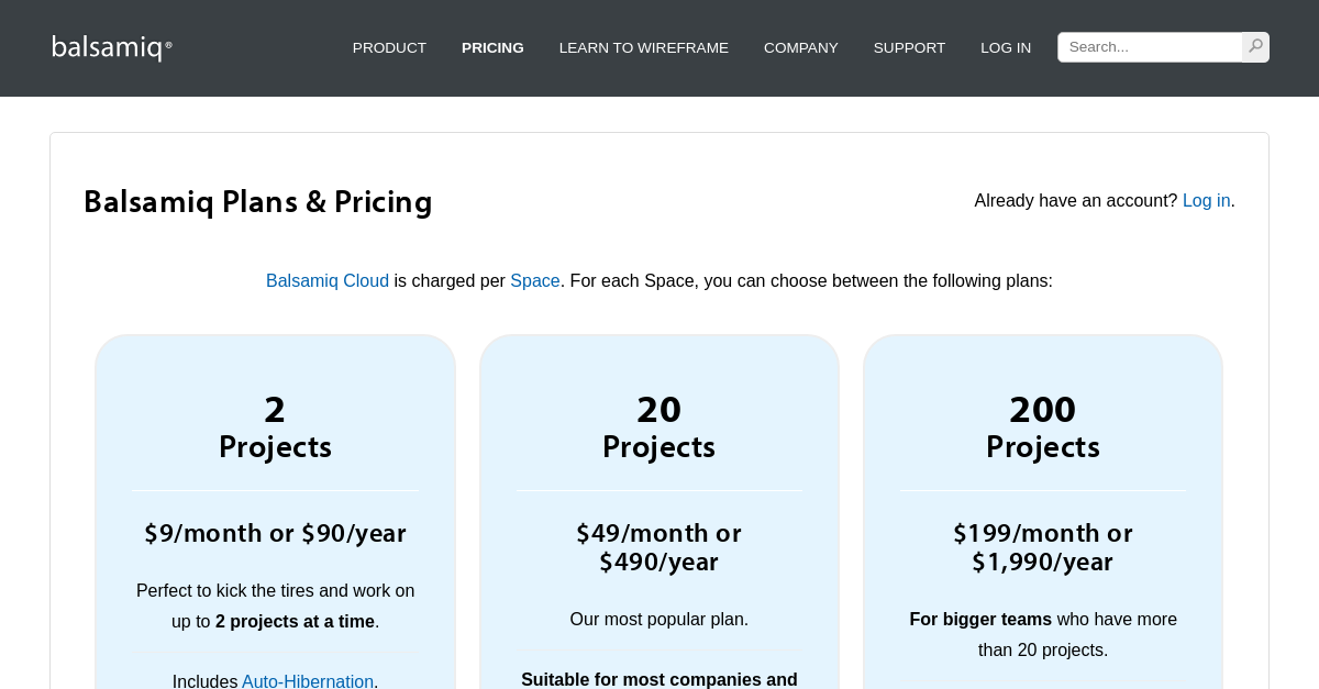 Pricing Page