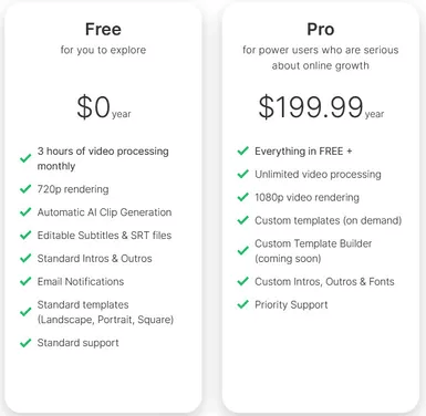 Pricing Page
