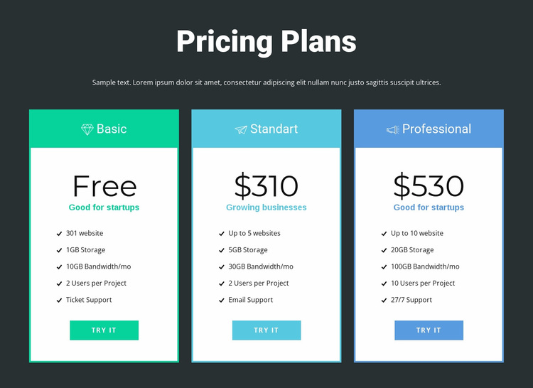 Pricing Page