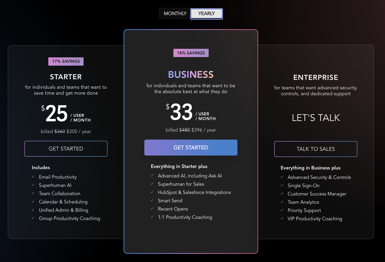 Pricing Page