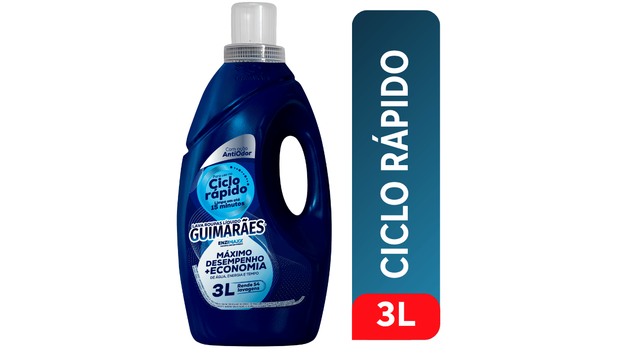 LAVA ROUPAS CICLO RAPIDO ANTIODOR 3L AZUL - GUIMARAES