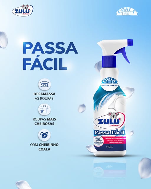 FACILITADOR DE PASSAR ROUPA ZULU PERFUMES COALA 500 ML