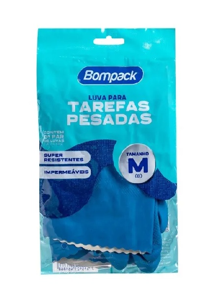 LUVA BOMPACK TAREFAS PESADAS M VERNIZ AZUL