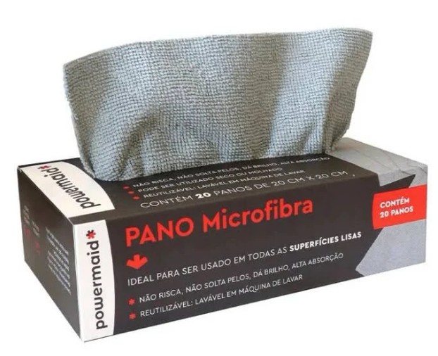 PANO MICROFIBRA NA CAIXA 20 PECAS 20 X 20 CINZA