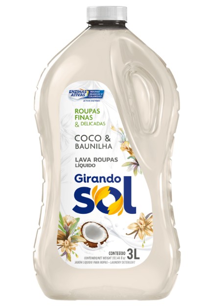LAVA ROUPAS COCO E BAUNILHA 3L GIRANDO SOL