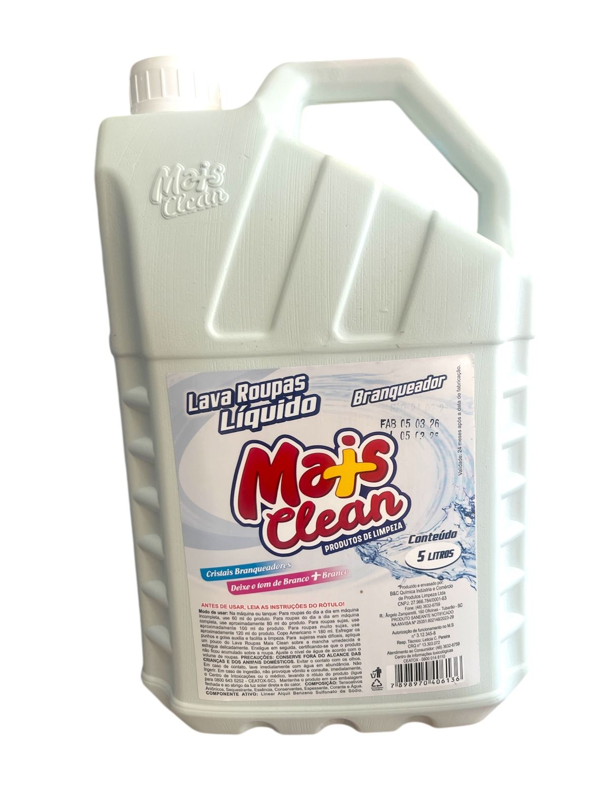 LAVA ROUPAS BRANQUEADOR 5L .