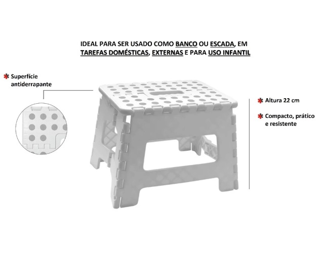 BANQUETA MULTIUSO DOBRAVEL TAM UNICO BRANCO