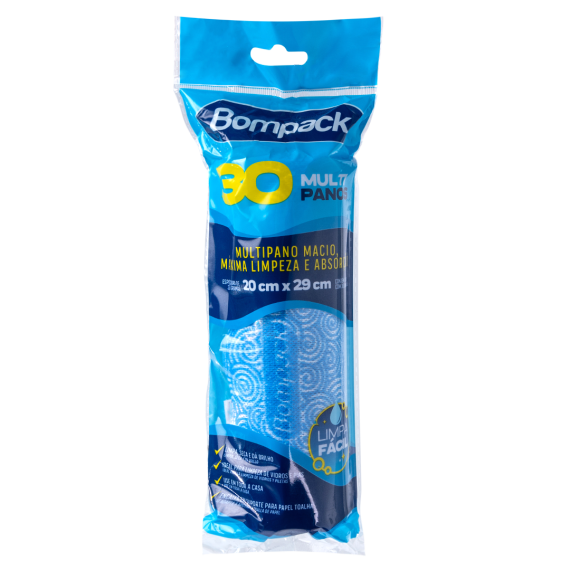 BOB. BOMPACK SLIM LIMP. LEVE 20X29 35G AZUL C/30 PANOS