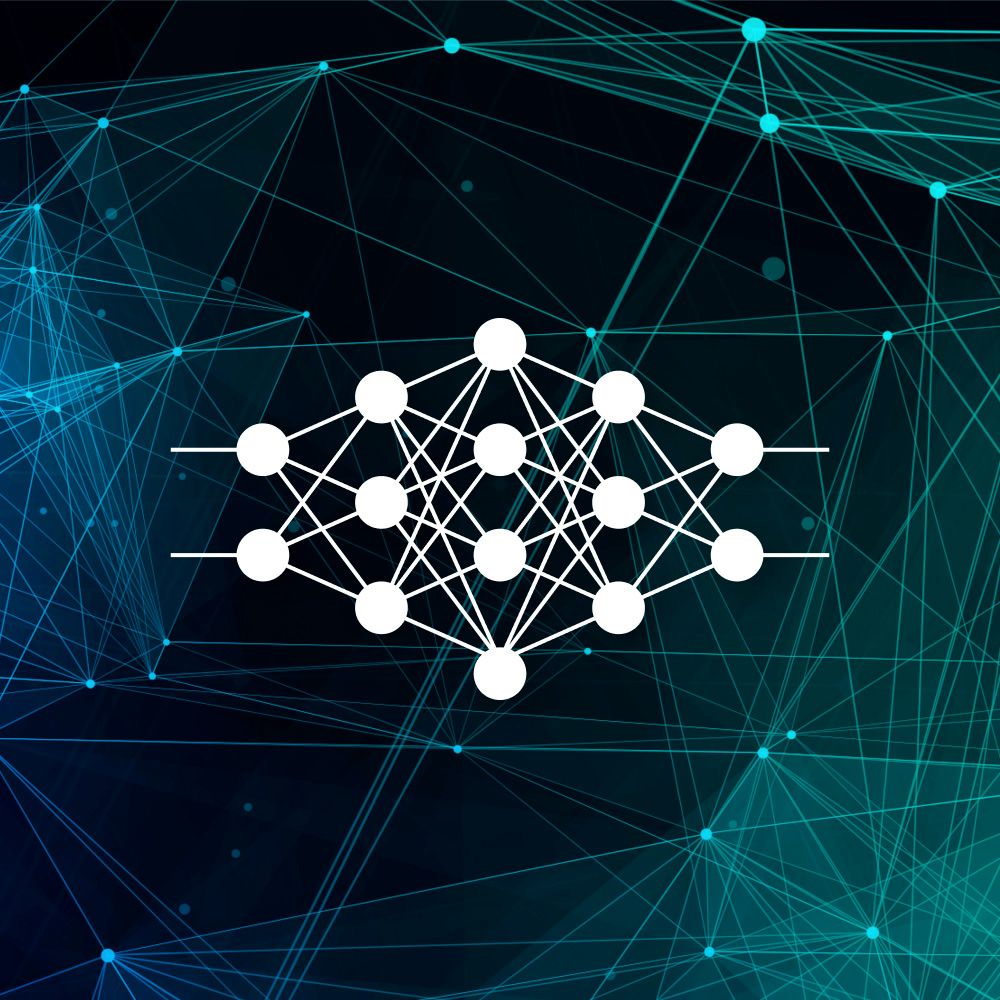 Illustration of a neural network representing artificial intelligence technology