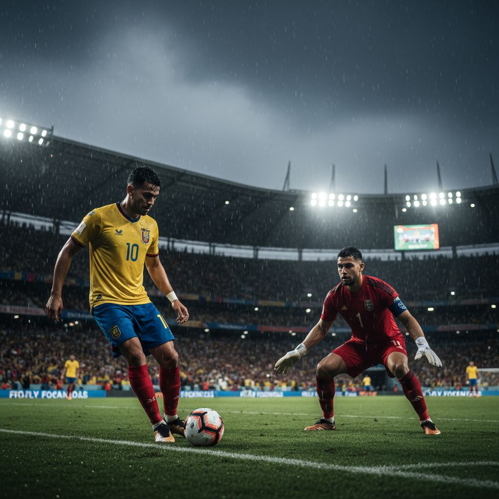Ecuador's Jordy Alcivar converts penalty to level the score