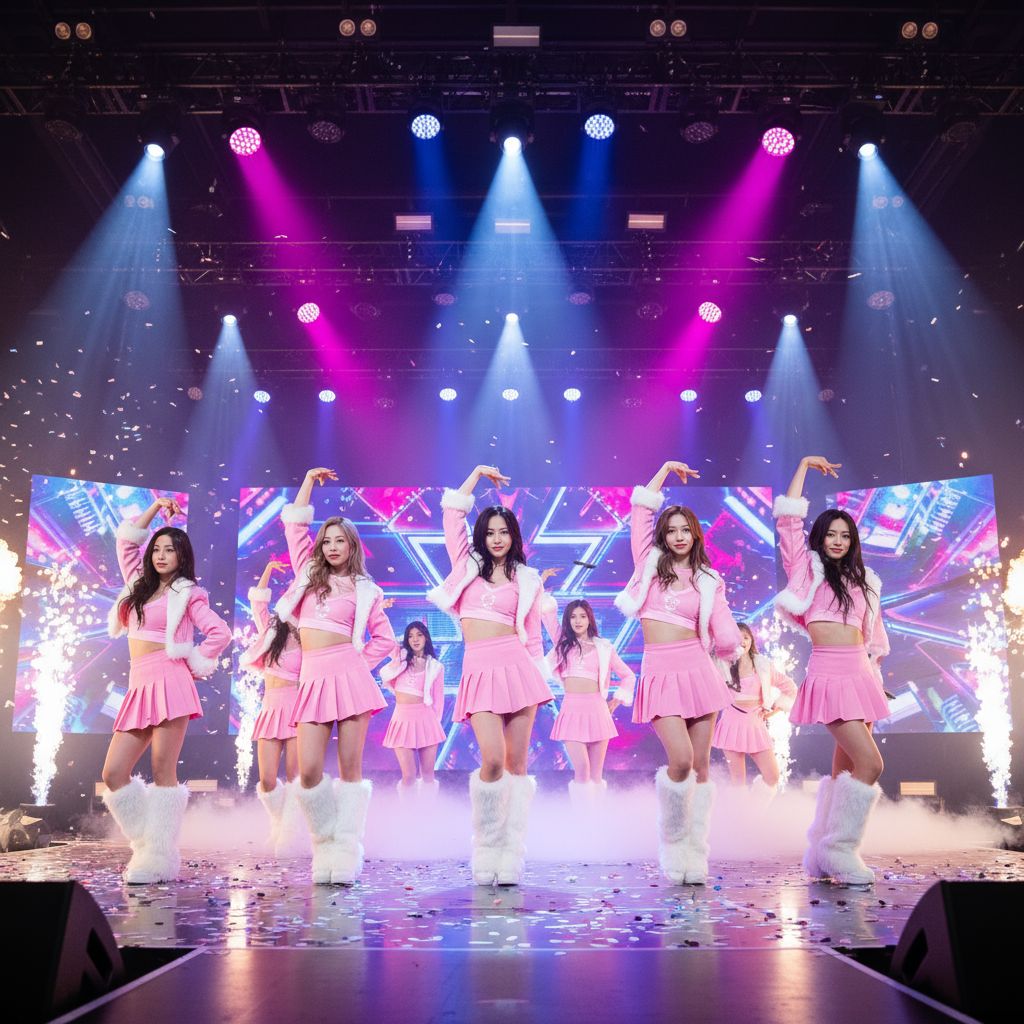 K-pop group performing at high-profile fashion event