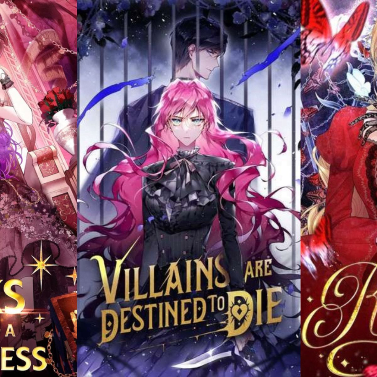 Cover art of 'Villains Are Destined to Die' manga featuring the dark and suspenseful theme of a reincarnated villainess