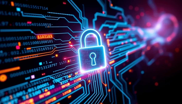 A digital lock symbolizing cybersecurity