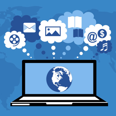 Abstract network connections representing a business's online presence