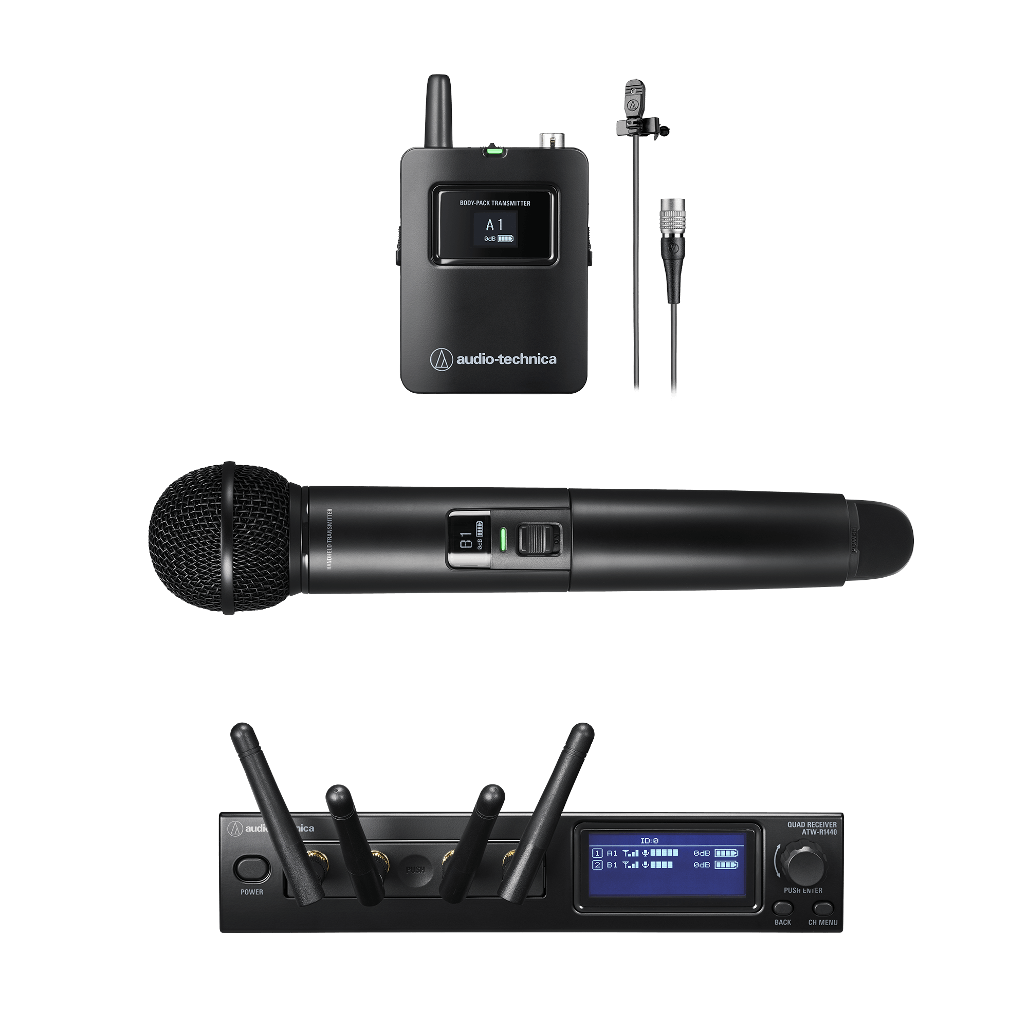 Image of Audio-Technica ATW-1423/L Combo Lavalier Wireless System