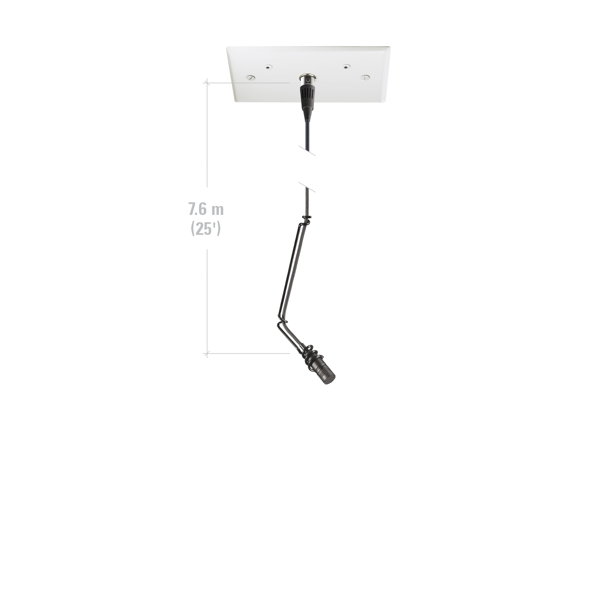 Image of Audio-Technica U853PM Cardioid Condenser Hanging Microphone with Wall/Ceiling Mount