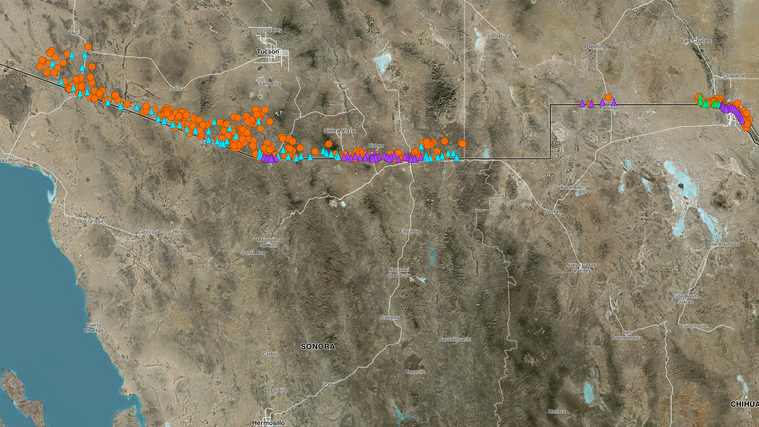 ¿Cómo elaboramos el primer mapa exhaustivo de muertes a lo largo del "muro virtual" de la frontera de EE. UU.?