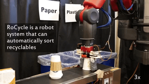 Un nuevo robot de reciclaje usa el tacto para los clasificar residuos