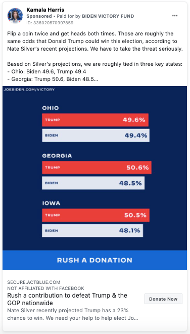 Los filtros ultraespecíficos de Trump y Biden para seducir en Facebook