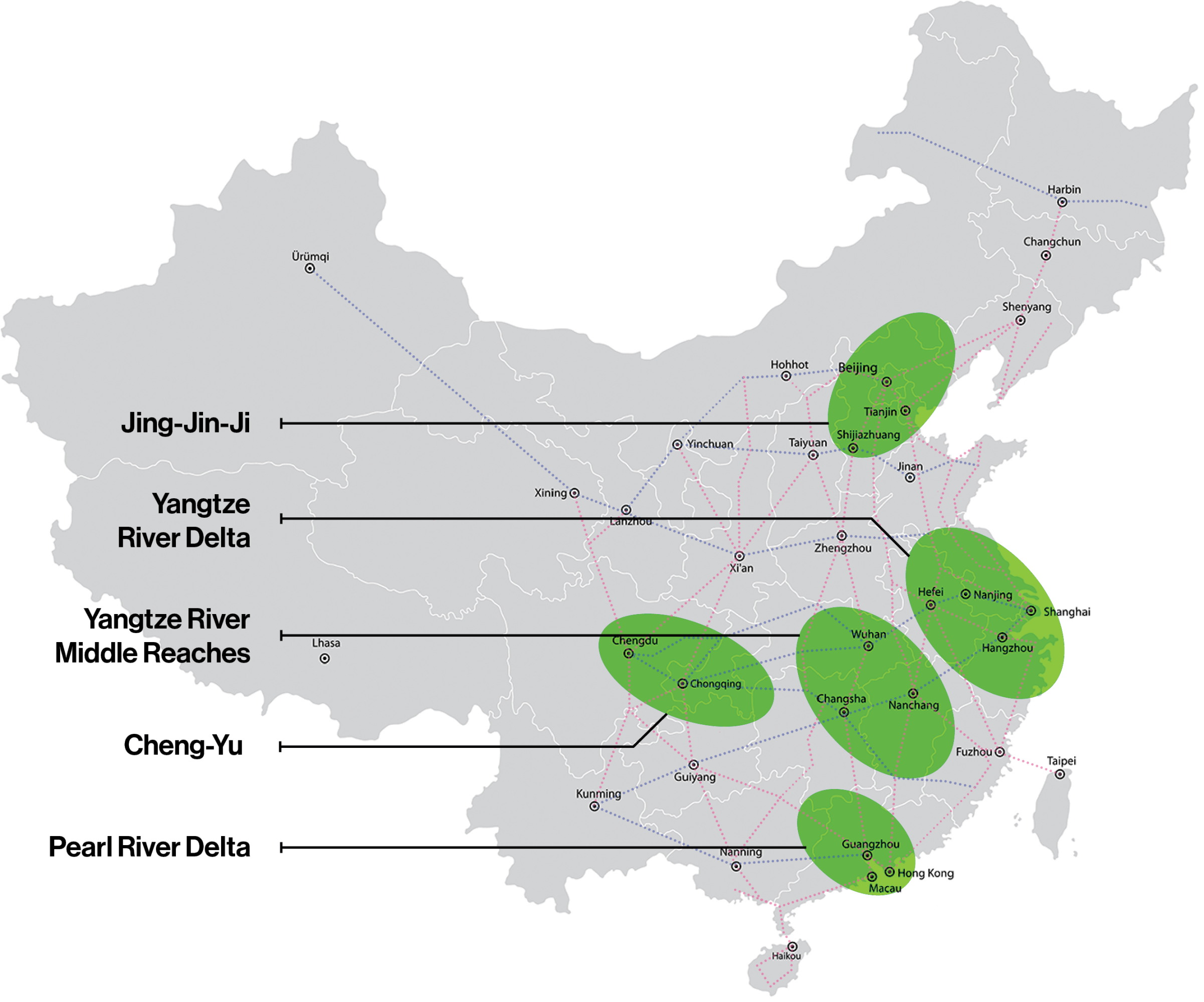 Cuatro historias sobre el auge de las megarregiones en China