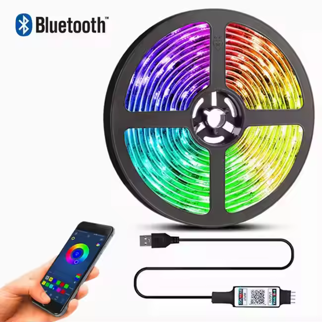 Imagen de Tira de Luces Multicolor con Bluetooth de 20 metros