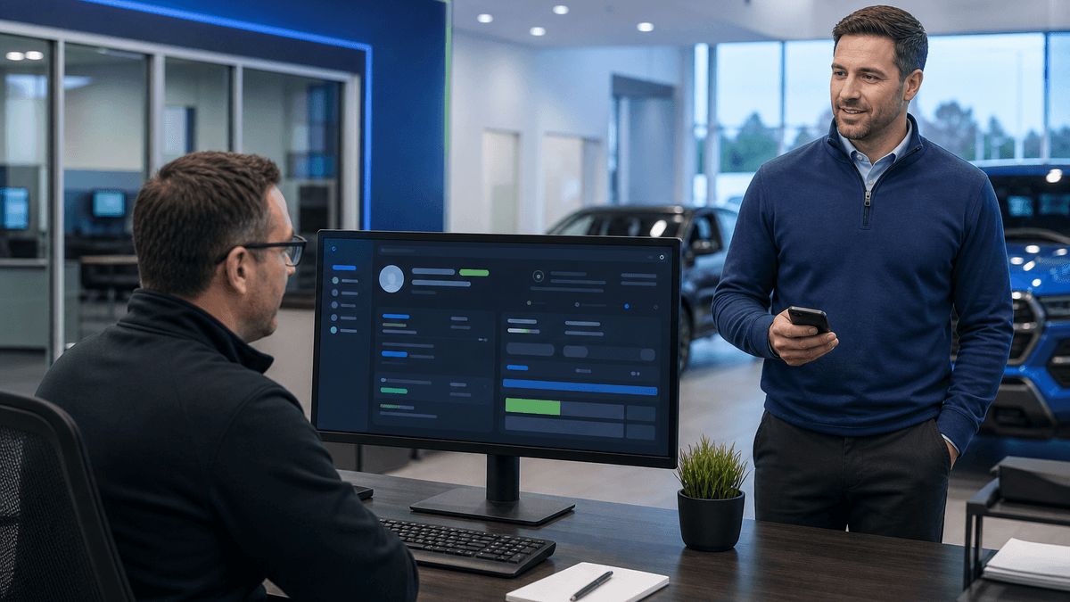 Internet sales manager comparing a new lead record against the shopper conversation context
