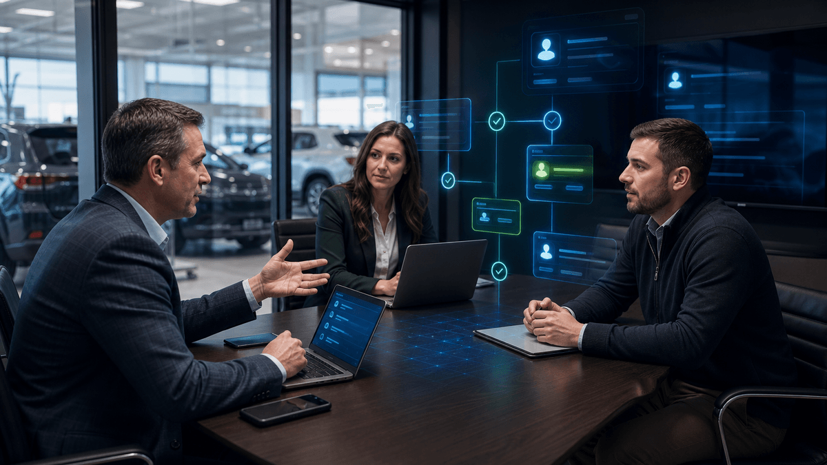 Dealership manager prioritizing lead workflow problems before choosing software modules