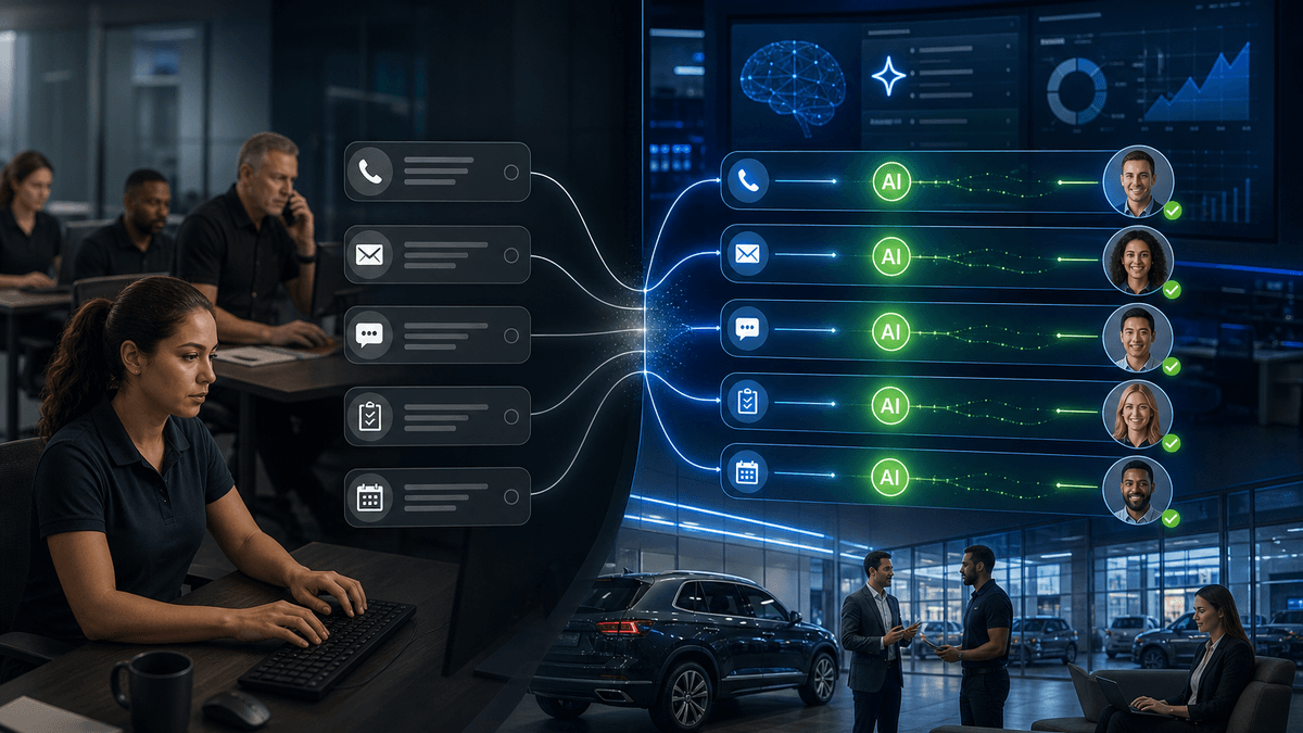CRM tasks to automate with AI workflow illustration