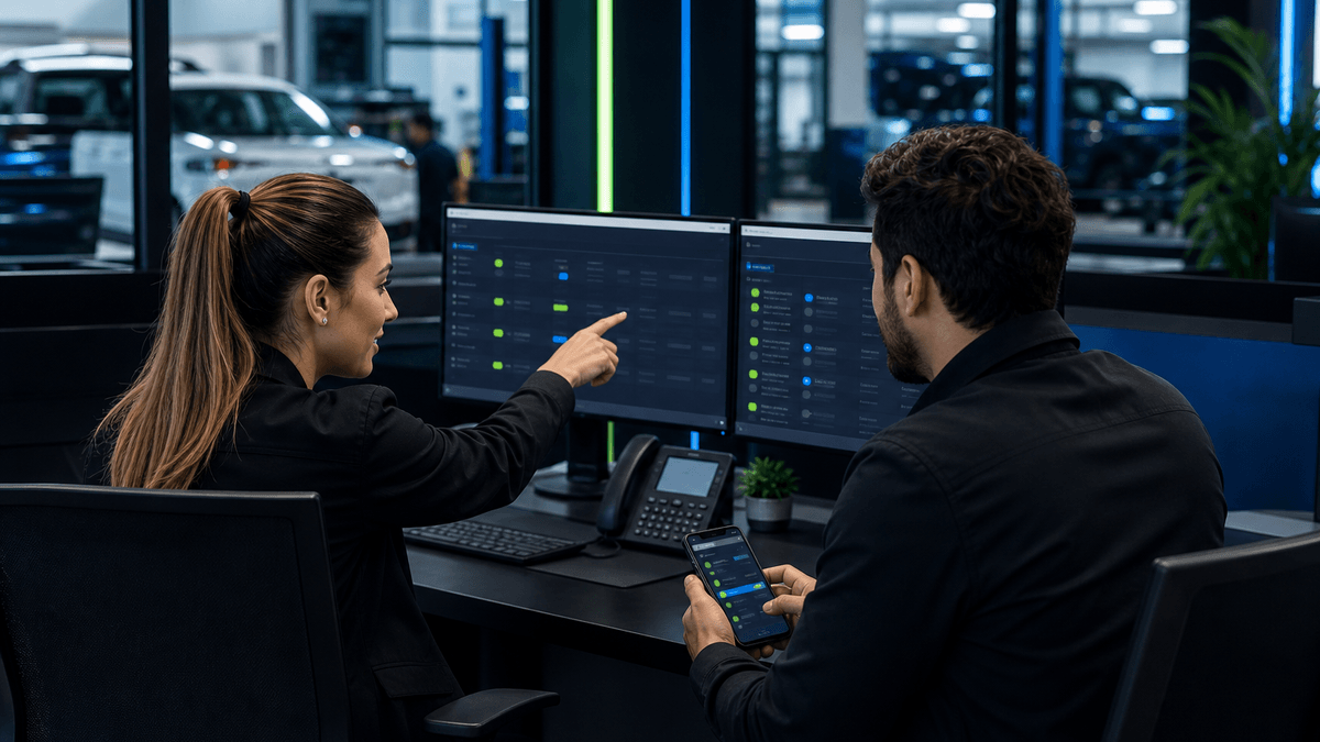 Dealership staff sorting opt-in status across multiple customer conversations