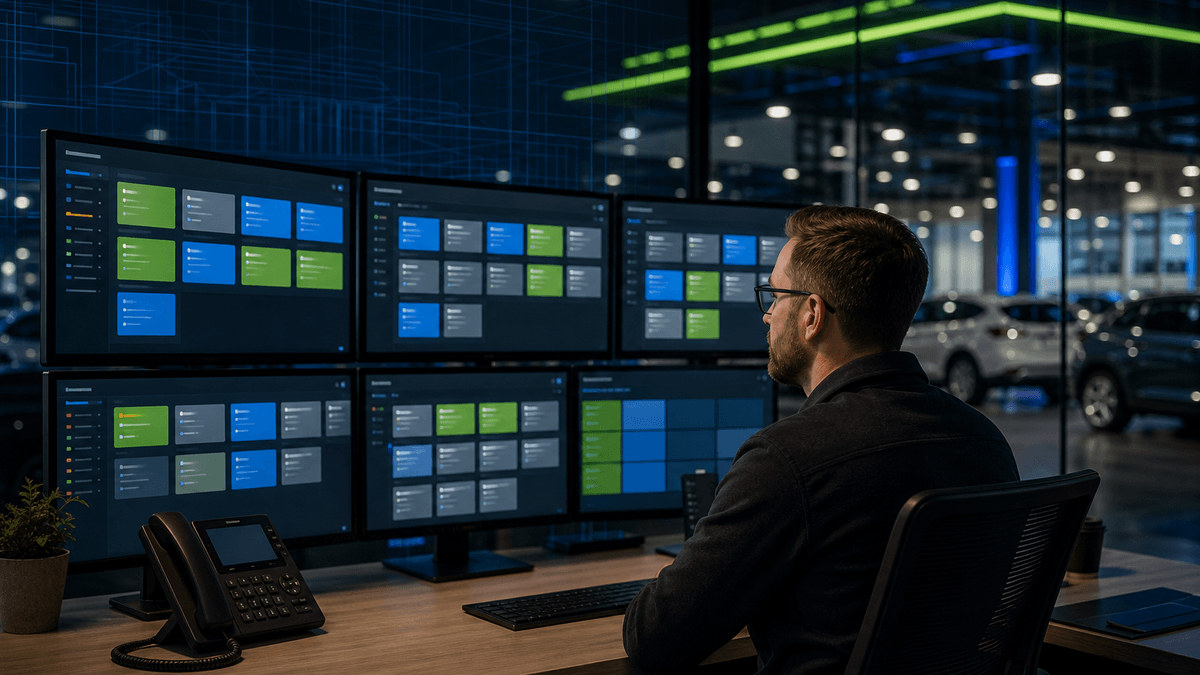 BDC manager separating overnight customer replies by intent at a workstation