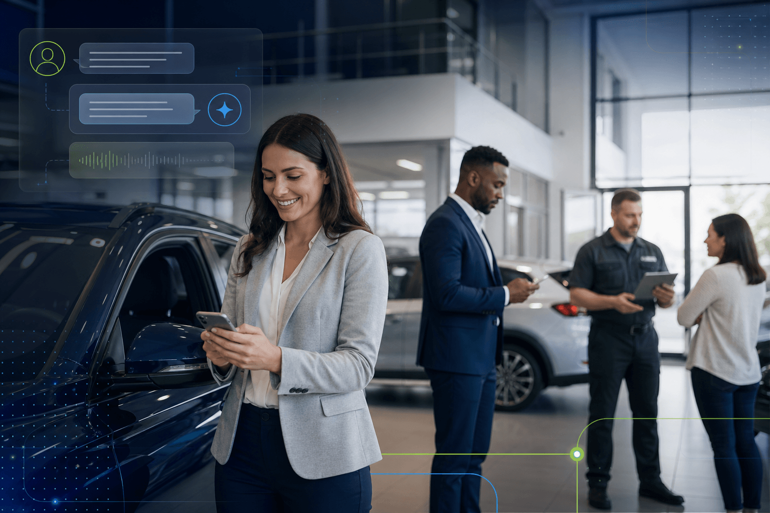 TECOBI blog image for Harnessing AI to Empower Salespeople: A Day One Success Story in Car Dealership Communication