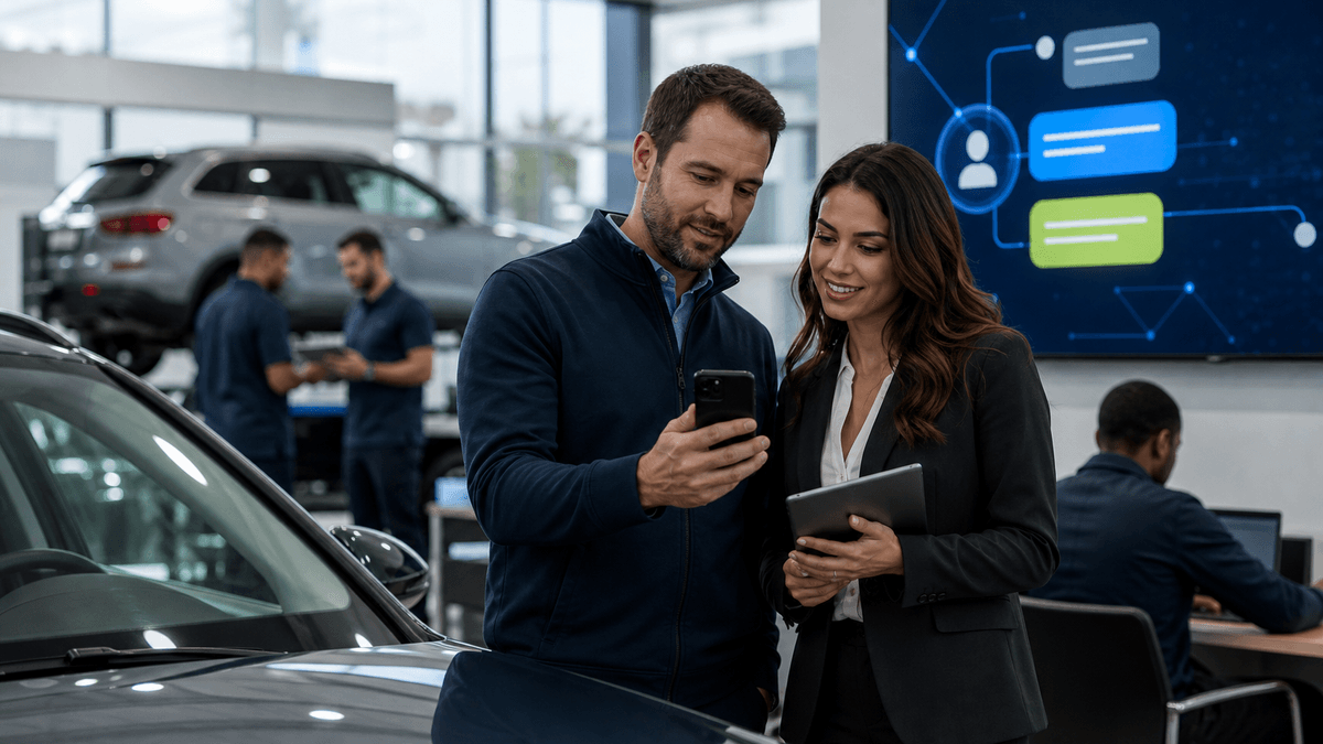 Harnessing AI to Empower Salespeople: A Day One Success Story in Car Dealership Communication - Customer communication workflow