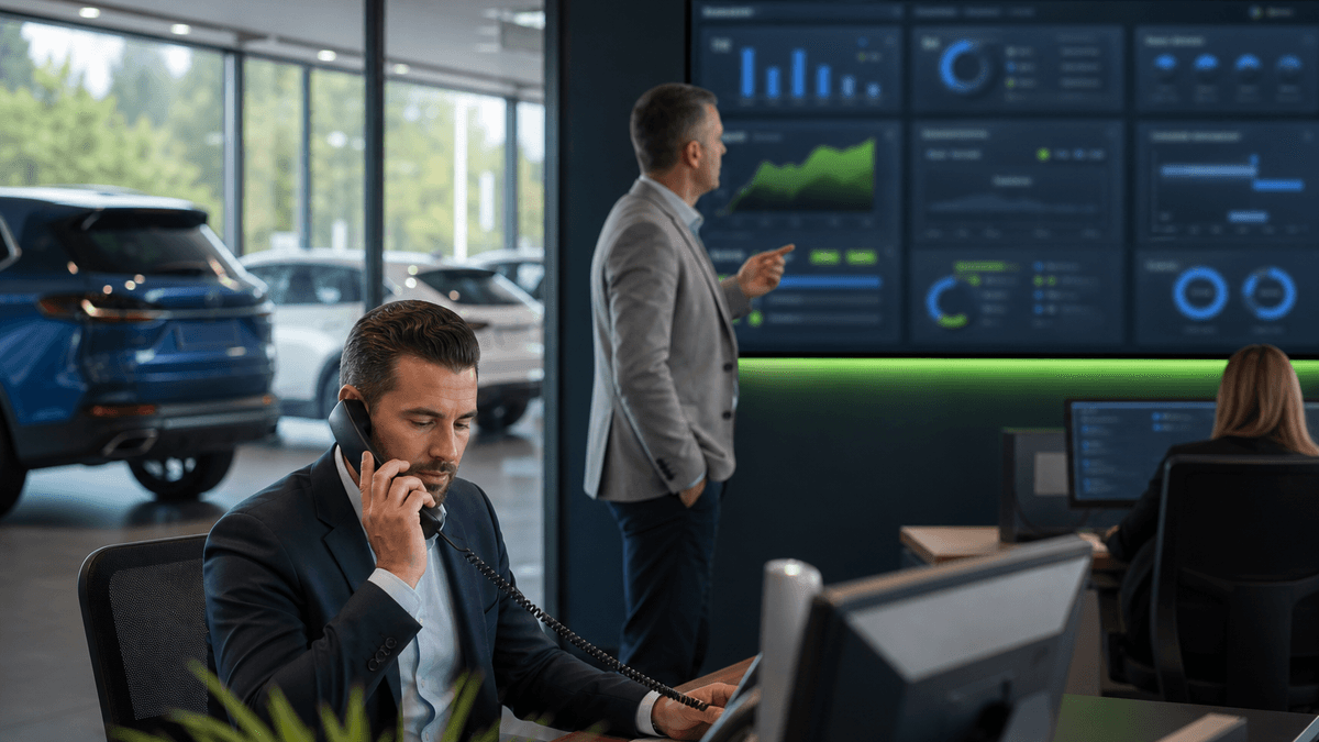 Salesperson receives an active buyer handoff while routine messages continue in the background