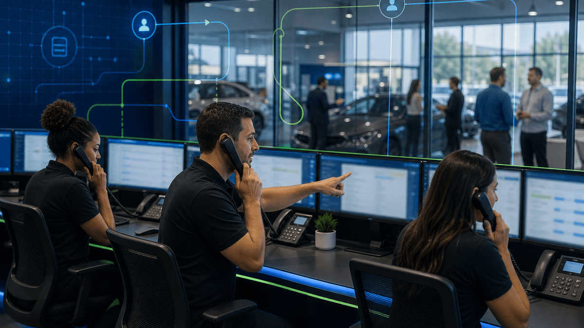 BDC lead comparing customer reply ownership with showroom activity