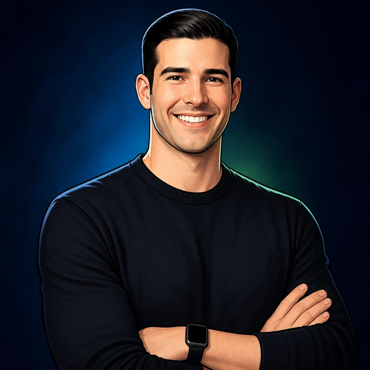 Illustrated portrait of Luke Schumacher, Senior Account Executive at TECOBI