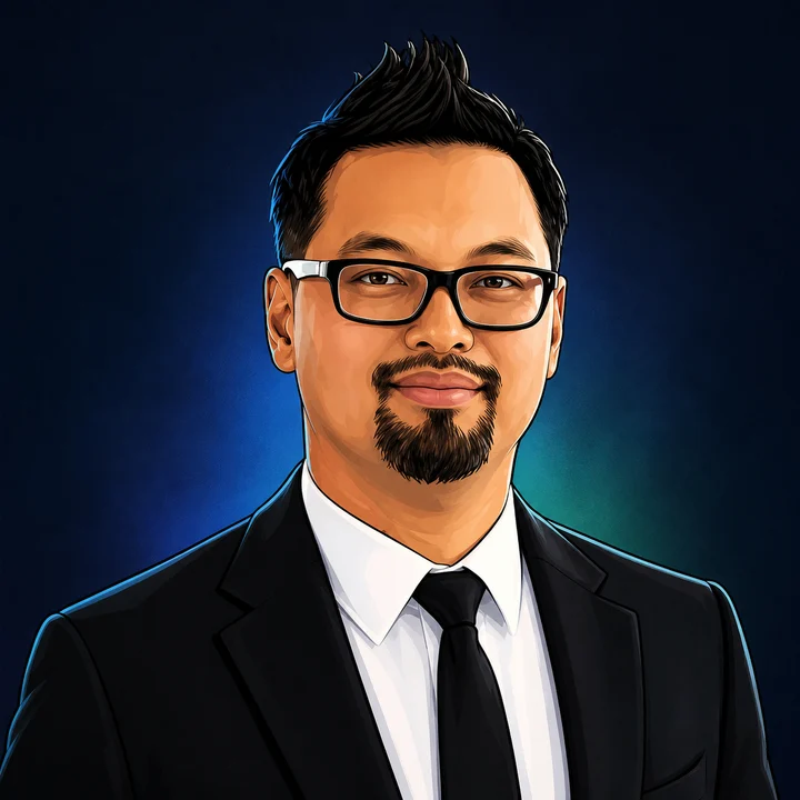 Illustrated portrait of Nam Phan, Marketing Director at TECOBI