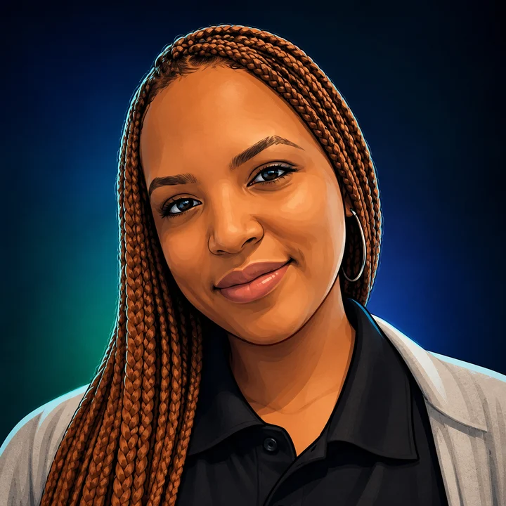 Illustrated portrait of NaStassja Barker, Junior Account Executive at TECOBI