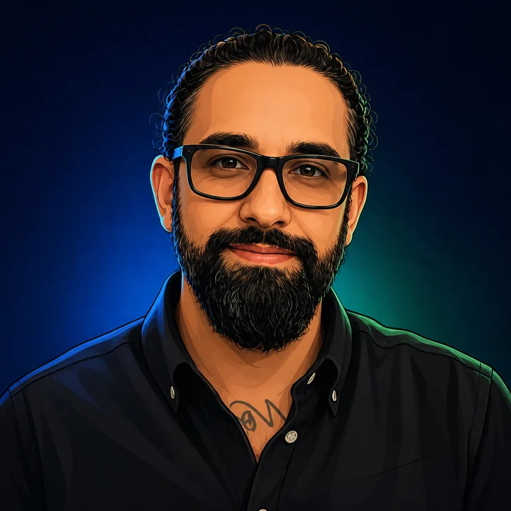 Illustrated portrait of Ryan Flores, Chief Technology Officer at TECOBI