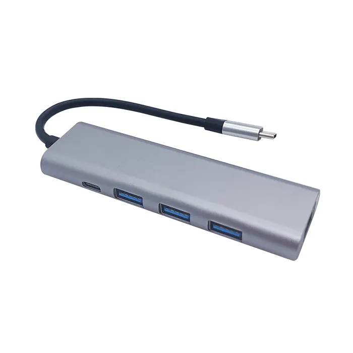 Imagen de Adaptador APPACS Adaptador 5 en 1 de USB C a USB Gris Plata