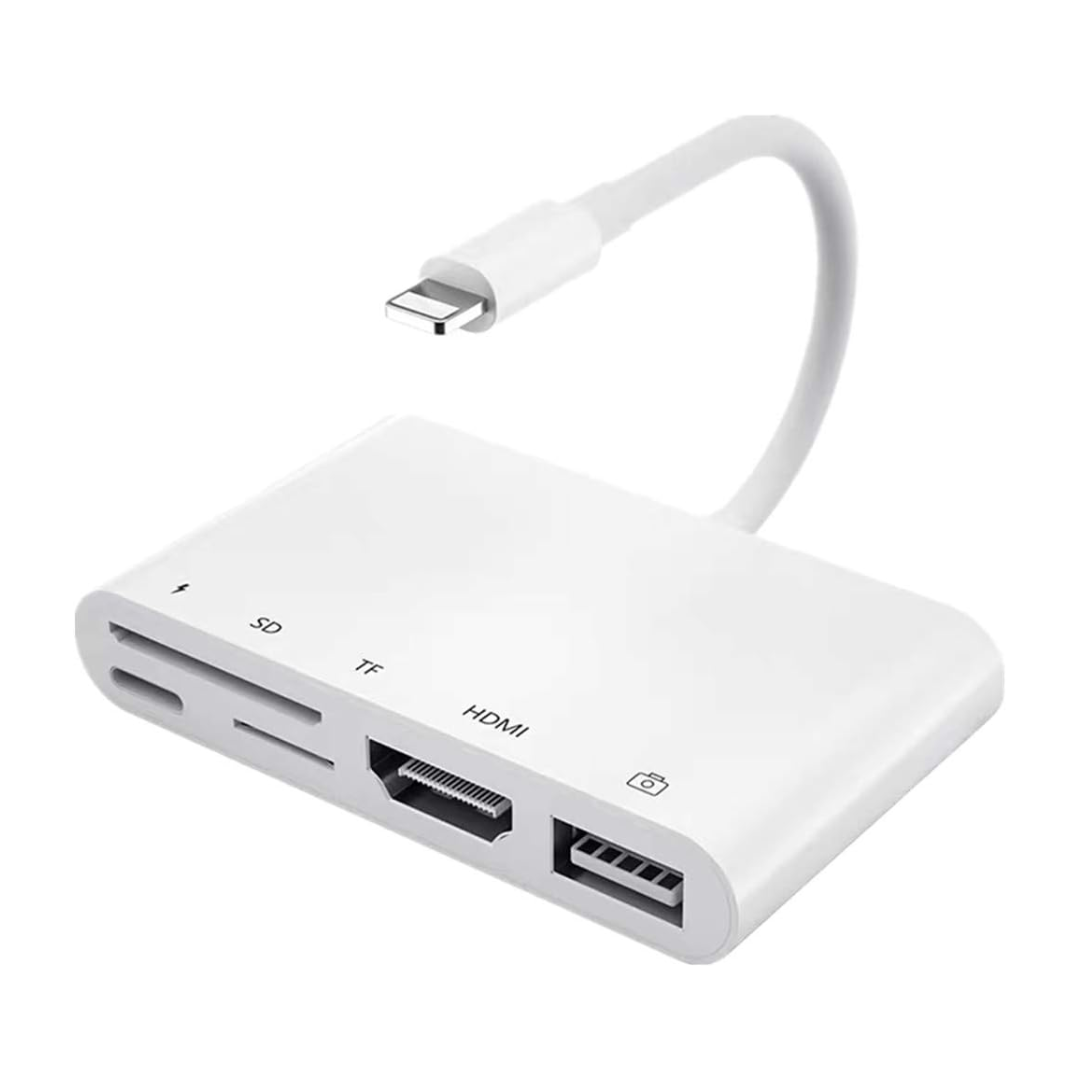 Imagen de Adaptador APPACS Adaptador Lightning a HDMI+USB entrada hembra+lector de tarjetas SD