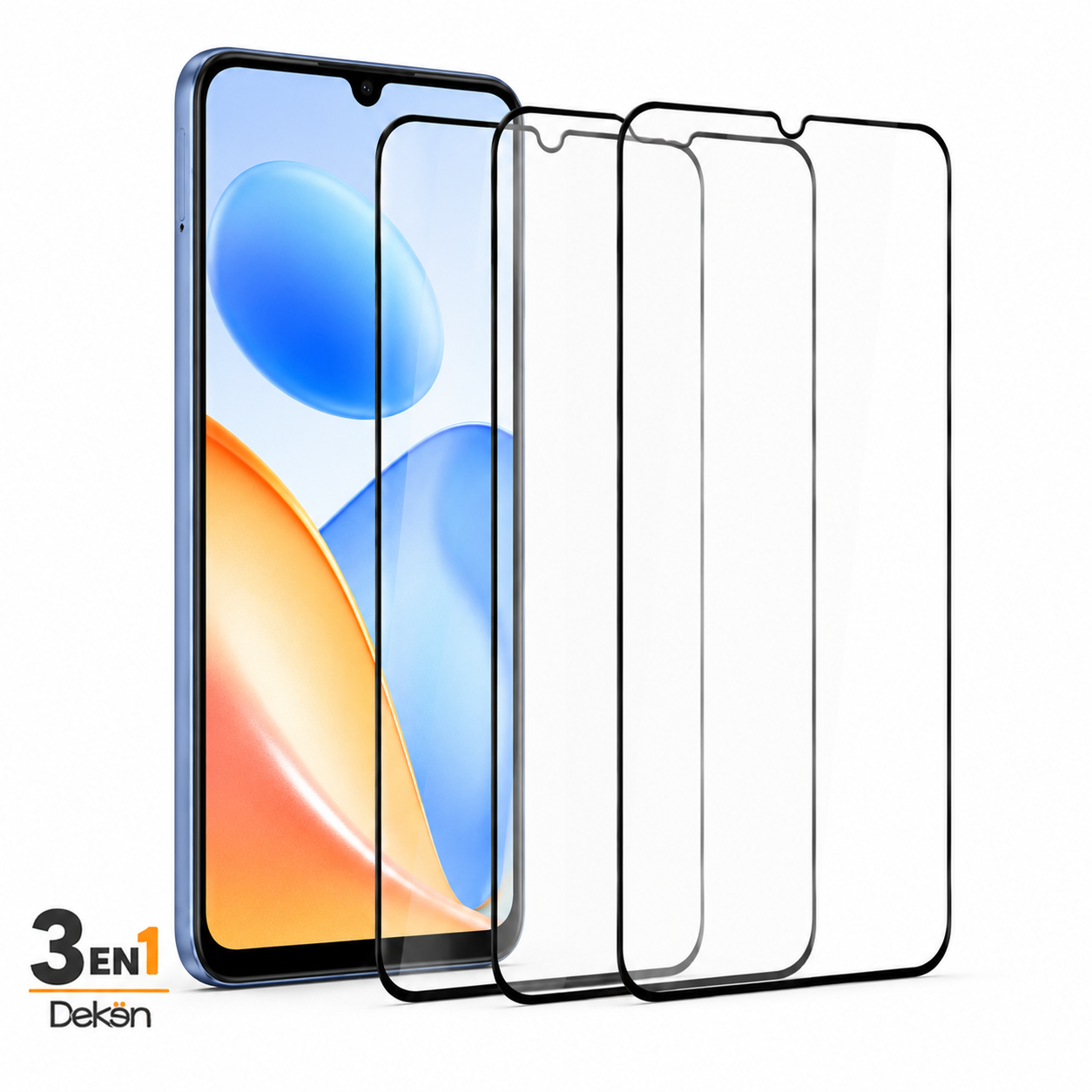 Protector de pantalla DEKEN 3 en 1 para Honor X5 Plus