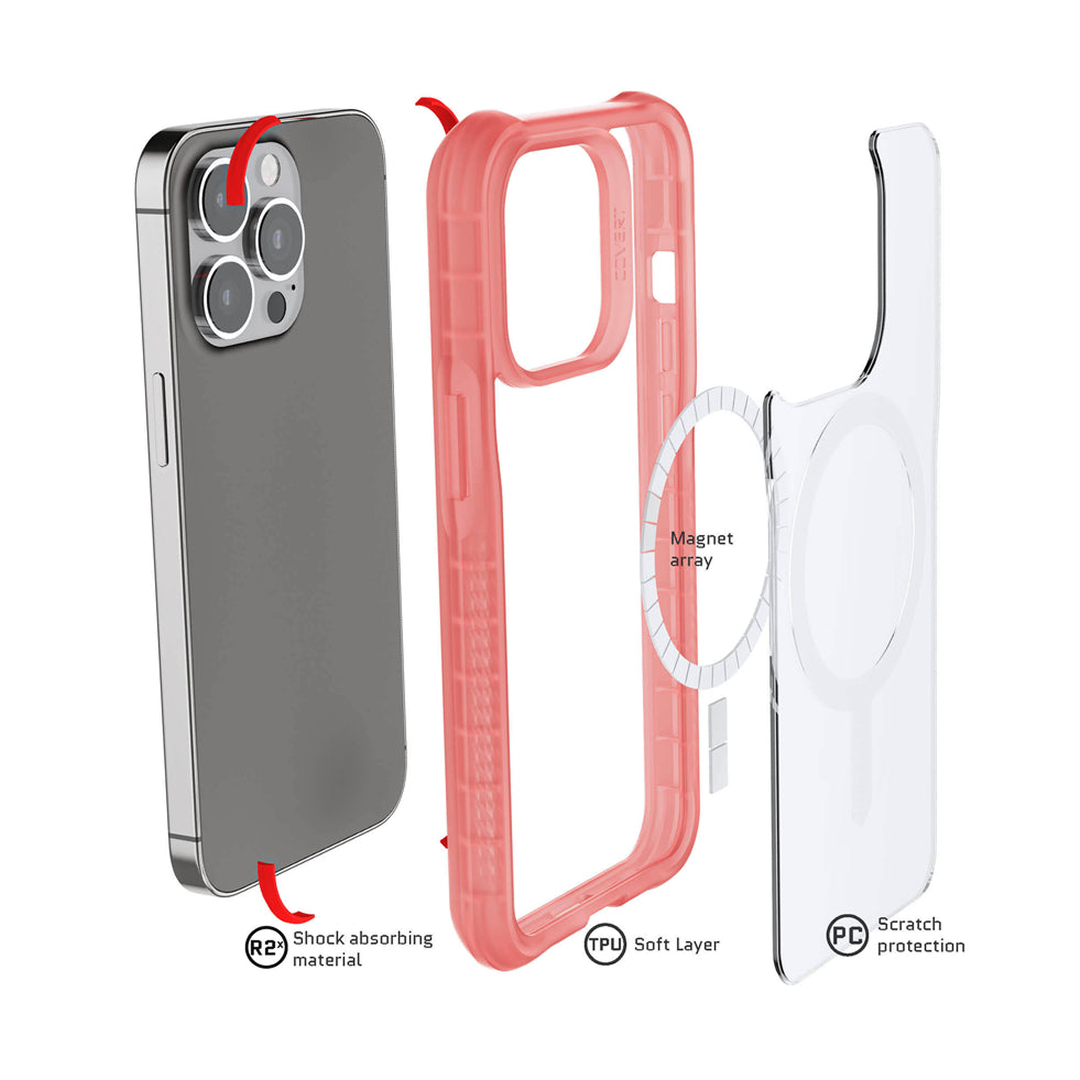 Forro Ghostek Covert 6 con MagSafe iPhone 13 Pro en color rosado