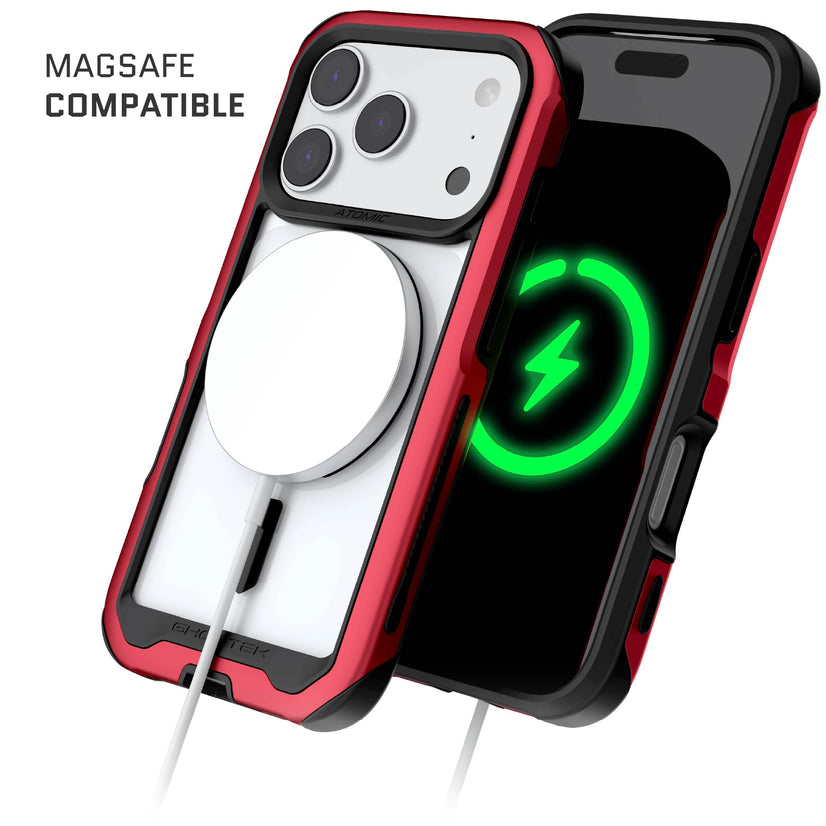 Forro Ghostek Atomic Slim 4 Apple para iPhone 17 Pro en color rojo