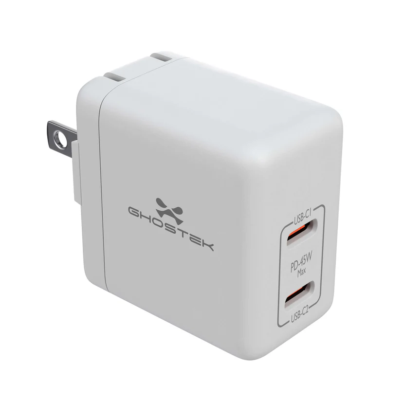 Imagen de Cargador Ghostek rápido 45W doble puerto en color blanco